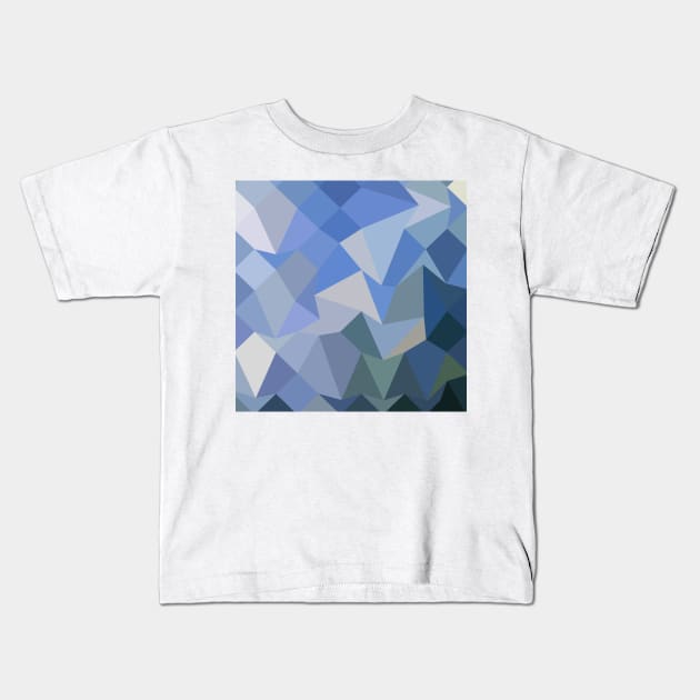 Carolina Blue Abstract Low Polygon Background Kids T-Shirt by retrovectors